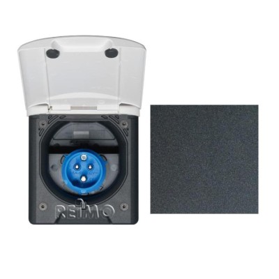 TOMA ELECTRICA  EXTERIOR  NEGRA ENTRADA 230V