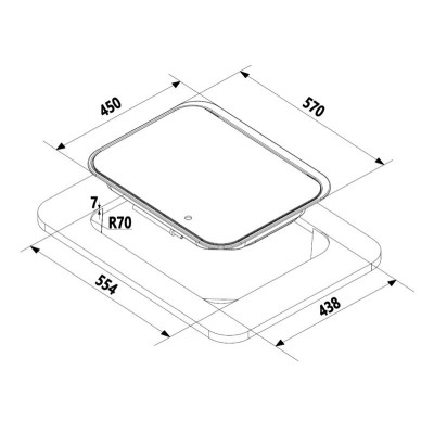 COCINA GAS 3 FUEGOS  570x450x115mm CARBEST