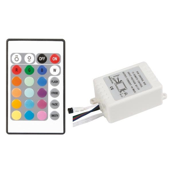CONTROLADOR RGB CON MANDO A DISTANCIA  PARA 16 COLORES /12V
