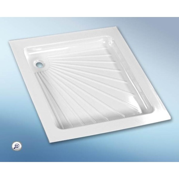 Plato de ducha de plástico blanco, L665 x 655 x 80 mm