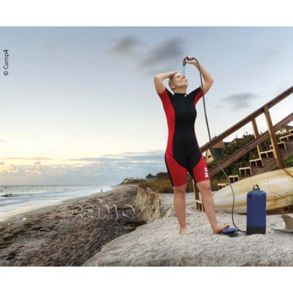 DUCHA DE CAMPING CON DEPOSITO DE AGUA +BOMBA DE PIE