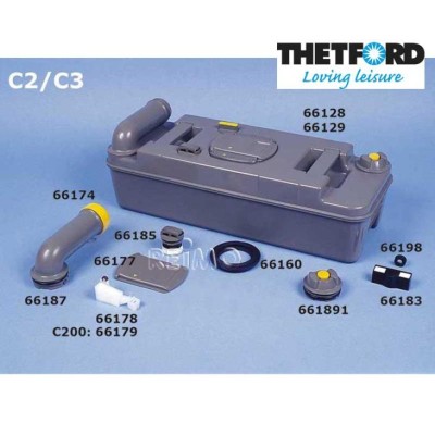 COMPUERTA DE INODORO THETFORD C2, C3, C4 und C200.