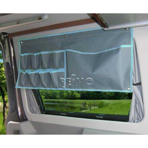 ORGANIZADOR PARA EL COCHE  EN COLOR GRIS Y AZUL .