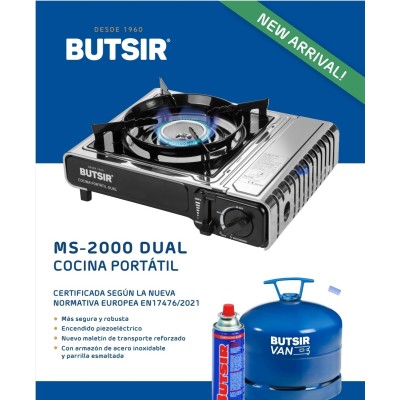 COCINA MS2000 DUAL A CARTUCHO Y GAS  (Butano / Propano)
