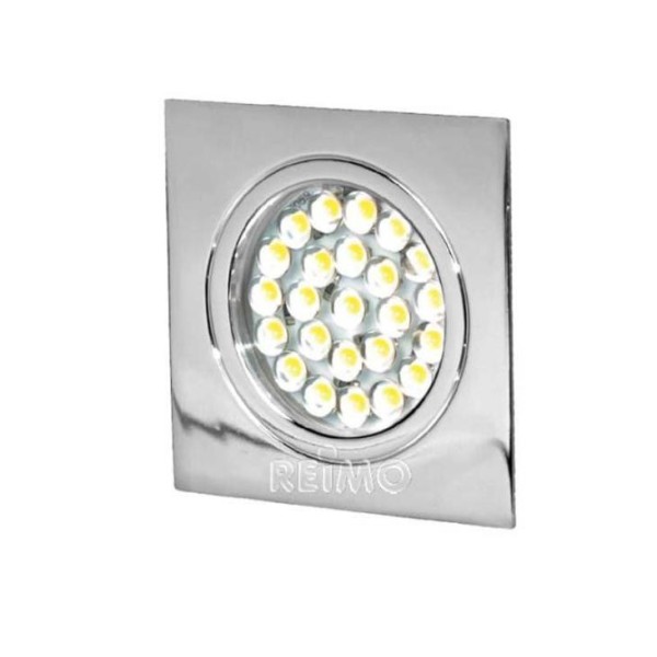 REFLECTOR LED CUADRADO 12V-1.6W ALUMINIO CROMO