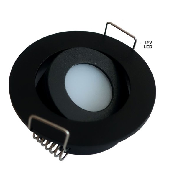 LED 12V/24V COLOR NEGRO CON BASE GIRATORIA 5CM