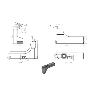 DEPOSITO CON LA FORMA DEL PASO DE RUEDA 112L