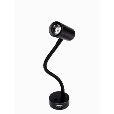 LAMPARA LED CON BRAZO FLEXIBLE Y TOMA DE USB