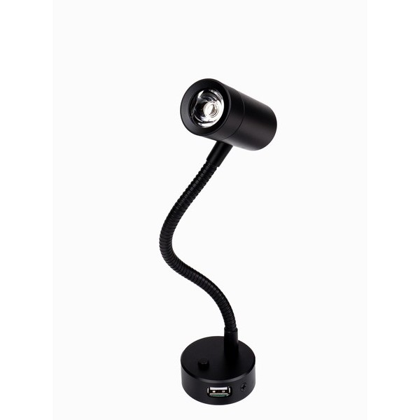 LAMPARA LED CON BRAZO FLEXIBLE Y TOMA DE USB