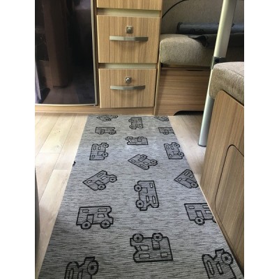 ALFOMBRA DECORATIVA  150x52 GRIS POLIESTER