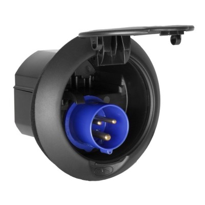 TOMA EXTERIOR NEGRA ENTRADA  DE ELECTRICIDAD 230V